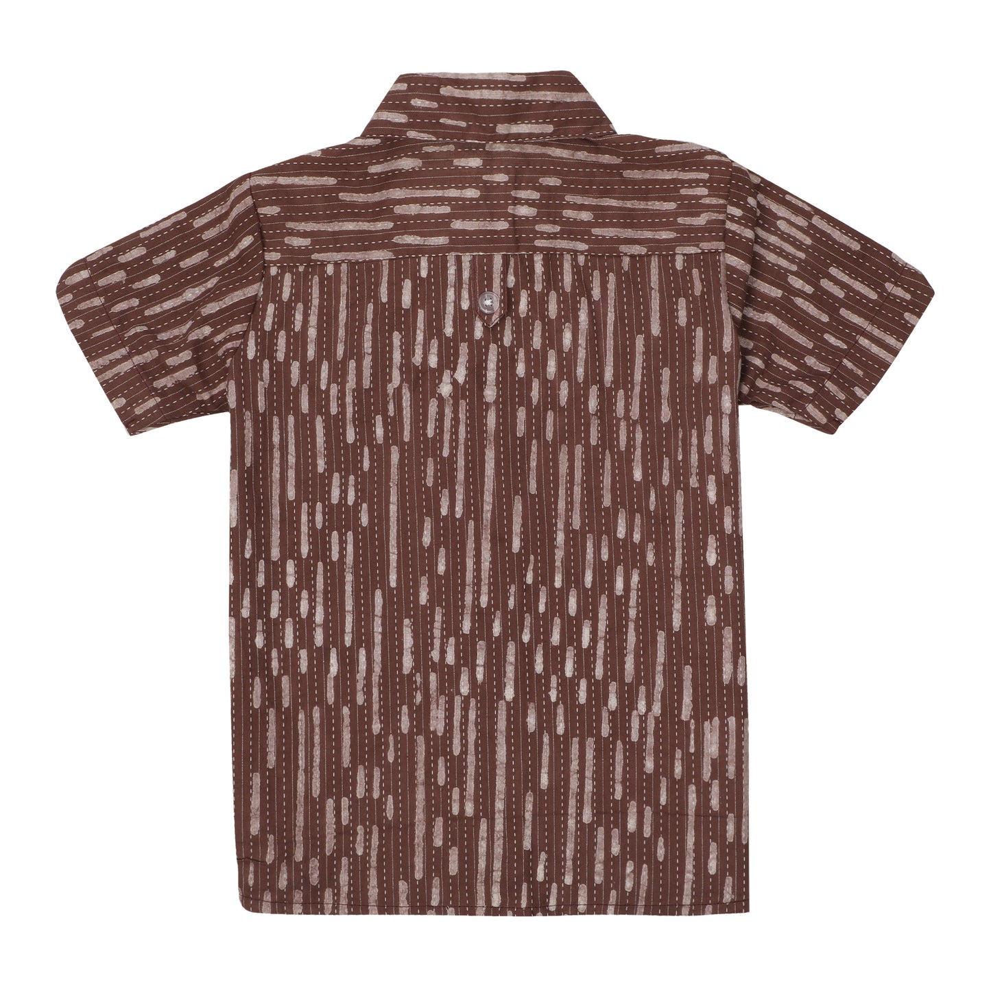 Cotton Shirt for Boys | Standard Collar - Thread Work | Brown