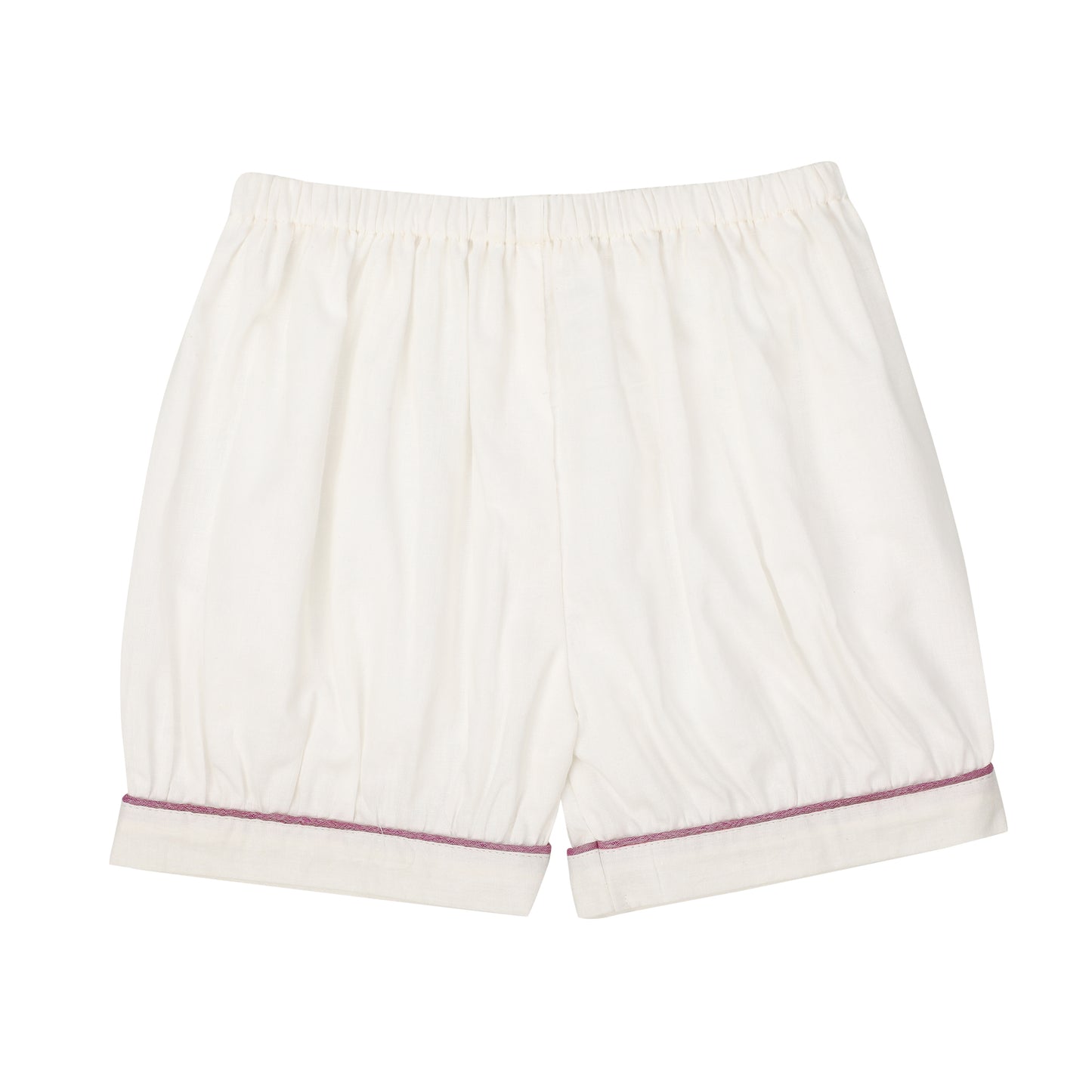 Malmal Shorts for Girls | Colored Piping | White