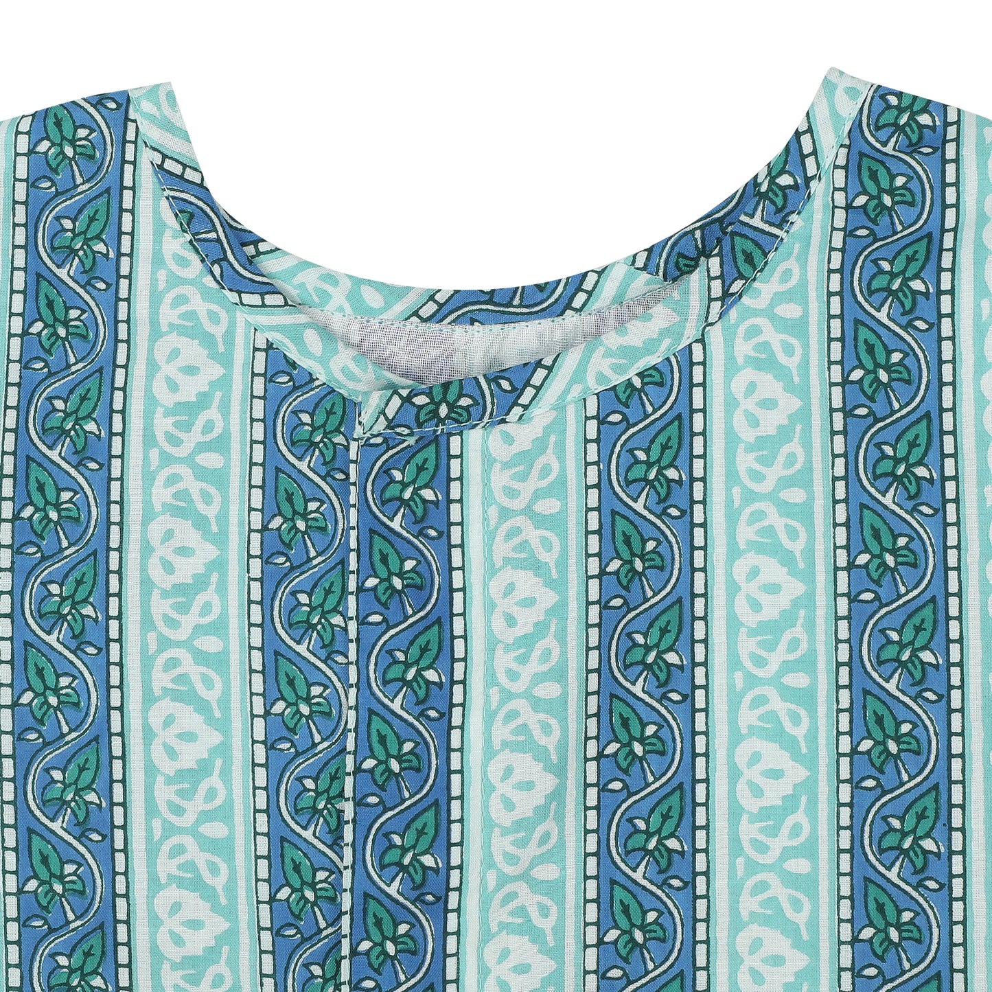 Cotton Bhoto Set for Infants | 3 Piece - Floral Stripes I Sea Green