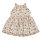 Georgette Frock for Girls | Sleeveless - Floral Print | Cream & Pink