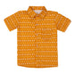 Cotton Shirt for Boys | Standard Collar - Geometric Print | Mustard