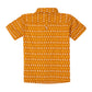Cotton Shirt for Boys | Standard Collar - Geometric Print | Mustard