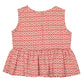 Cotton Frock for Girls | Sleeveless - Small Print | Red & White