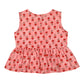 Cotton Frock for Girls | Sleeveless - Floral Print | Peach