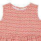 Cotton Frock for Girls | Sleeveless - Small Print | Red & White
