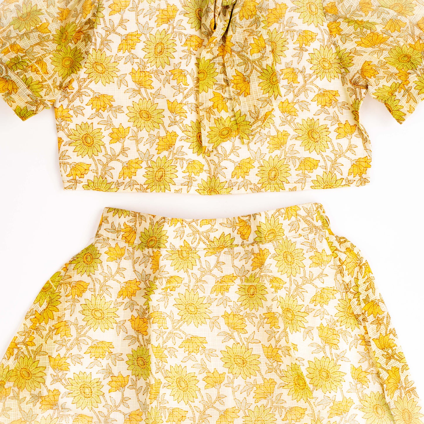 Kota Cotton Maxi Dress for Girls | Half Sleeve - Floral Print | Green