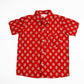Cotton Shirt for Boys | Standard Collar - Floral Print | Rusty Red