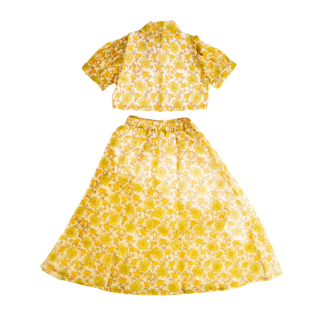 Kota Cotton Maxi Dress for Girls | Half Sleeve - Floral Print | Green