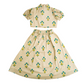 Cotton Maxi Dress for Girls | Half Sleeve - Floral Print | Pastel Green